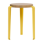 Tabouret en ch�ne jaune brioche lou - tiptoe