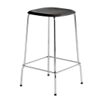 Tabouret en ch�ne noir et acier chrom� 65 cm soft edge 80 - hay