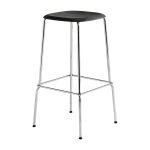 Tabouret en ch�ne noir et acier chrom� 75 cm soft edge 80 - hay