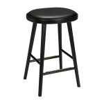 Tabouret en ch�ne noir et coussin en cuir reconstitu� noir 63 cm colibri - hans k