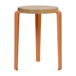 Tabouret en ch�ne rouge tangerine 45cm lou - tiptoe