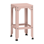 Tabouret haut en acier galvanis� baby pink 63 cm hegoa - mati�re grise