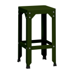 Tabouret haut en acier galvanis� kaki 63 cm hegoa - mati�re grise