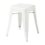 Tabouret de jardin en acier blanc pur 45cm h45 - tolix