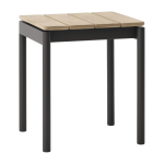Tabouret de jardin carr� en bois de teck et acier noir 39, 5x40x46cm ville av47 - &tradition