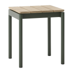 Tabouret de jardin carr� en bois de teck et acier vert bronze 39, 5x40x46cm ville av47 - &tradition