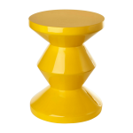 Tabouret jaune laqu� zig zag - pols potten