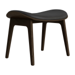 Tabouret lounge en ch�ne fum� et rembourrage en cuir anthracite elephant - norr11