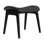 Tabouret lounge en ch�ne noir et rembourrage en cuir anthracite elephant - norr11