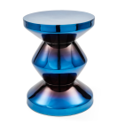 Tabouret en m�tal bleu 35x46cm zig zag - pols potten