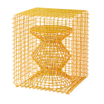 Tabouret en m�tal jaune zig zag - pols potten