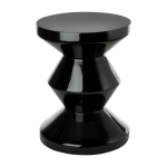 Tabouret noir laqu� zig zag - pols potten