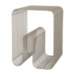 Tabouret et rangement magazine en acier taupe 32x43cm curva - aytm