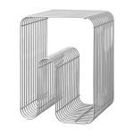 Tabouret et rangement magazine chrome 32 cm curva - aytm