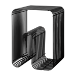 Tabouret et rangement magazine noir 32, 4x43cm curva - aytm