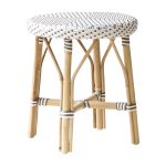Tabouret en rotin blanc 46 cm simone - sika design