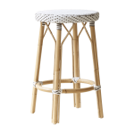 Tabouret en rotin blanc 68 cm simone - sika design