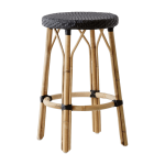 Tabouret en rotin noir 68 cm simone - sika design