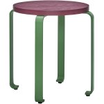 Tabouret � roulettes burgundy et vert 46 x 46, 5 cm smile - h�bsch