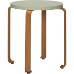 Tabouret � roulettes vert clair et orange 46 x 46, 5 cm smile - h�bsch