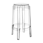 Tabouret transparent 65 cm charles ghost - kartell