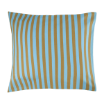 Taie d'oreiller carr�e en popeline de coton bio � rayures bleu et jaune curry 60 x 60 cm sheldon - nobodinoz ...