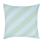Taie d'oreiller carr�e en popeline de coton bio � rayures bleu et vert 60 x 60 cm sheldon - nobodinoz ...