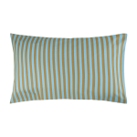 Taie d'oreiller en popeline de coton bio � rayures bleu et jaune curry 50 x 75 cm leonard - nobodinoz ...