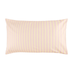 Taie d'oreiller en popeline de coton bio � rayures rose et jaune 50 x 75 cm leonard - nobodinoz