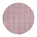 Tapis b�b� rond en coton rose et beige - moi mili