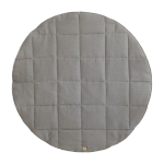 Tapis b�b� rond en lin gris - moi mili