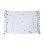 Tapis berb�re en laine de mouton blanc et noir � pois 230x150cm 65 - them