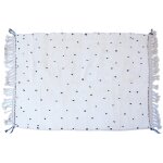 Tapis berb�re en laine de mouton blanc et noir � pois 300x200cm 65 - them