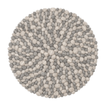 Tapis � boules de feutre effet pierre clair 70 cm ernie - myfelt