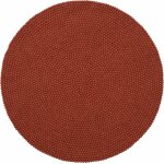 Tapis � boules de feutre rouge brique 140 cm lora - myfelt