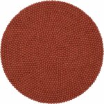 Tapis � boules de feutre rouge brique 300 cm lora - myfelt