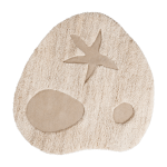 Tapis pour enfants en laine et coton recycl� clair 130cm kove - ferm living
