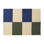 Tapis en laine & coton vert & bleu 170x240 cm ethan cook flat works:  vigilance p�che verte  - hay