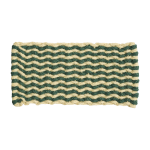 Tapis paillasson en fibre de coco vert fonc� et blanc 40x80cm