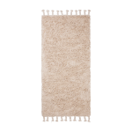 Tapis � poils longs en coton beige 70x140cm amass - ferm living