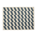 Tapis rectangulaire kelim en laine damier bleu 200x140cm shift - hay