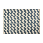 Tapis rectangulaire kelim en laine damier bleu 300x200cm shift - hay