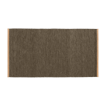 Tapis rectangulaire en laine brun et bordure en cuir 70x130cm bj�rk - design house stockholm