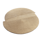 Tapis rond en laine naturelle beige 157x180 cm split zen - bolia