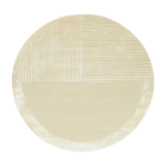 Tapis rond en laine et soie v�g�tale blanc cass� 200cm jess - son - tapis
