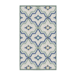 Tapis en vinyle bleu et vert 70x140 cm tomettes - edito