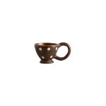 Tasse � caf� en c�ramique marron � pois 150ml zina atelier forma - nordal