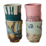 Tasses � caf� en c�ramique multicolore 7, 2x9, 2cm 70's c�ramique - hkliving