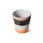 Tasse � caf� en gr�s noir blanc orange 230ml bomb vaisselle 70s - hkliving