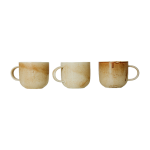Tasse � caf� en porcelaine cr�me et marron 320ml rustique - hkliving